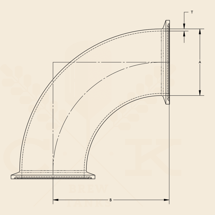 0.5 in. | 90 Degree Clamp Elbow | 3A 304