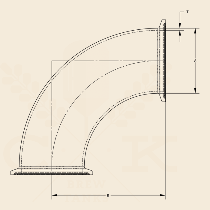 1.5 in. | 90 Degree Clamp Elbow | 3A 304