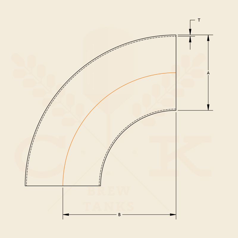 2.0 in. | 90 Degree Short Weld Elbow | 3A 304